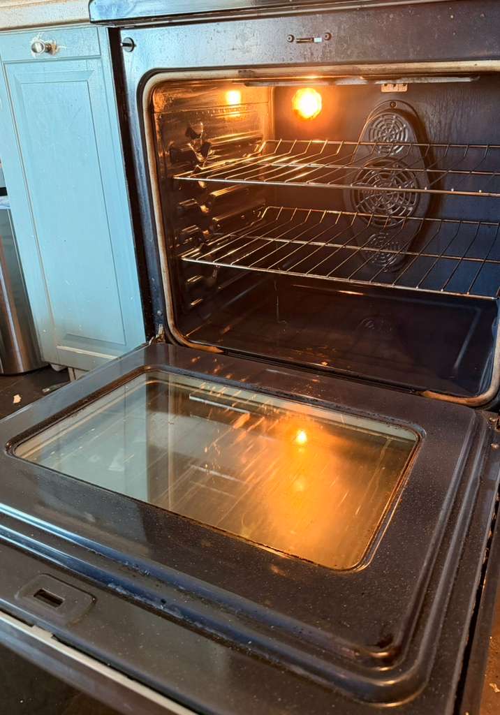 Oven interior after deep cleaning